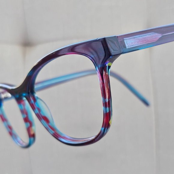 handmade Tom Davies Eyeglasses Frame Red/Blue Tone Unisex Glasses Frame 51[]116 - Picture 2 of 12